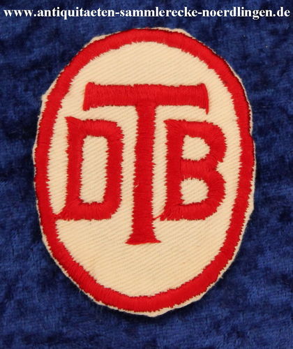 DTB (Deutscher Turner Bund) Stoffaufnäher. Größe ca. 7 cm x 5,5 cm.