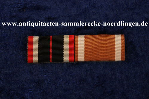 Bandspange mit 2 Auszeichnungen 3.Reich Kriegsverdienstmedaille 1939 - Deutsches Schutzwall-Ehrenz.