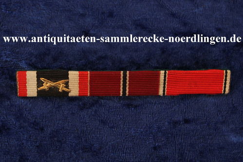 Bandspange Kriegsverdienstkreuz - Winterschlacht - Medaille Anschluss Österreich. Trageweise 1957.