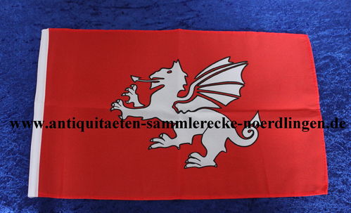 Flagge/Fahne Stockflagge England Pendragon Weißer Drachen Flagge ca. 46x 28 cm