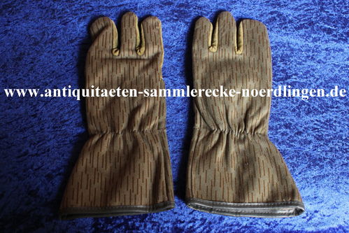 4 Finger Handschuhe NVA Strichtarn Größe 2 Strichtarn mit Kunstlederbesatz